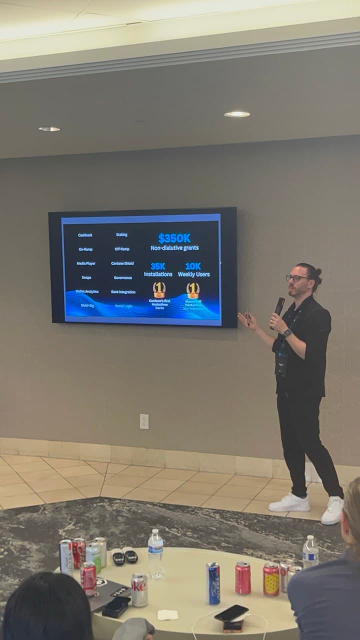 Adam CEO of Gero presenting the Gero Dashboard in San Francisco