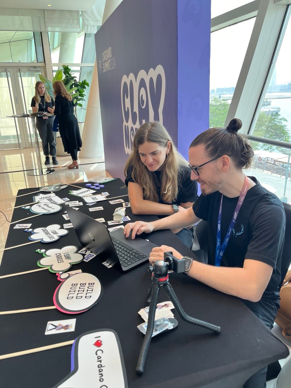 Adam CEO of Gero with Clay Nation at Cardano Summit Dubai 2024